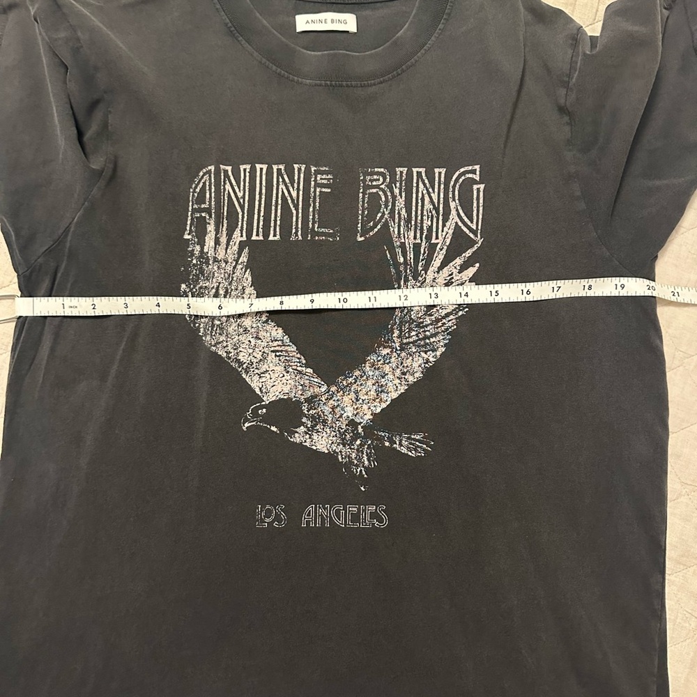 Gently worn Anine Bing Charcoal Crew Neck Tee - Picture 6 of 8